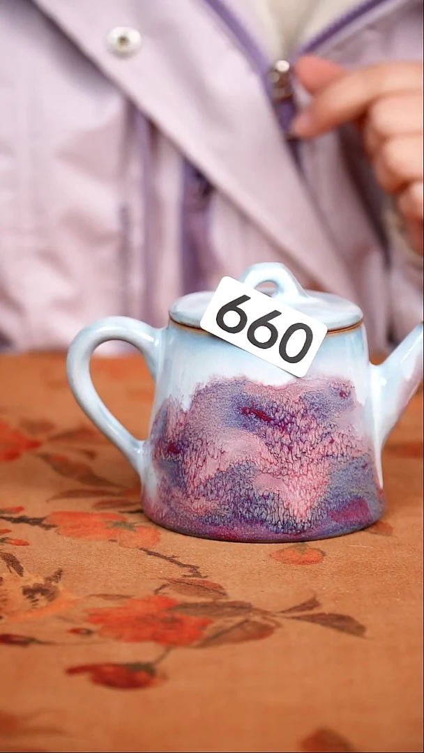 全品钧瓷茶器摆件