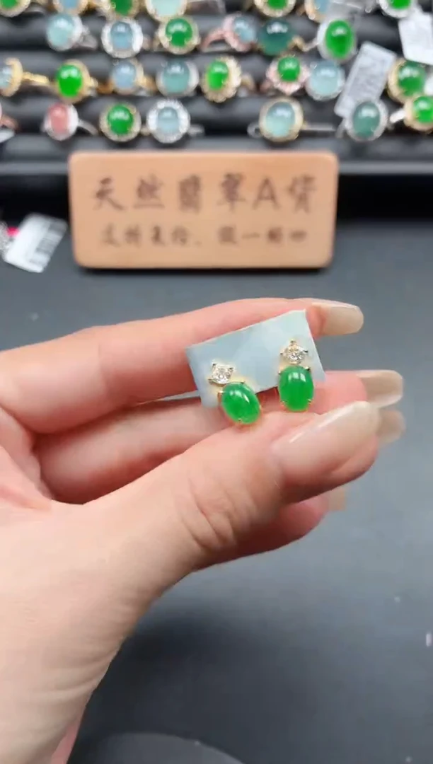 银S925镶嵌戒指翡翠111