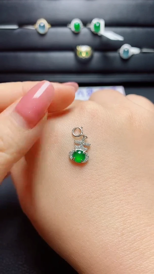 银S925镶嵌戒指翡翠天然翡翠A货s925银镶