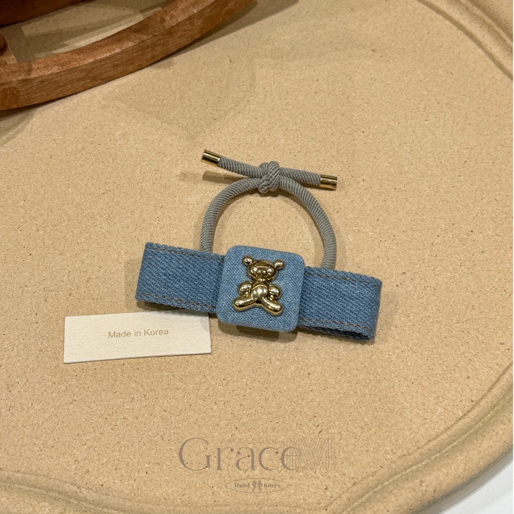 「ins博主系列-牛仔熊」韩国25春夏发绳高马尾发圈肠圈