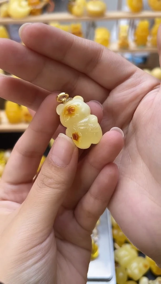 琥珀银S925镶嵌珠宝奇石086琥珀蜜蜡微瑕