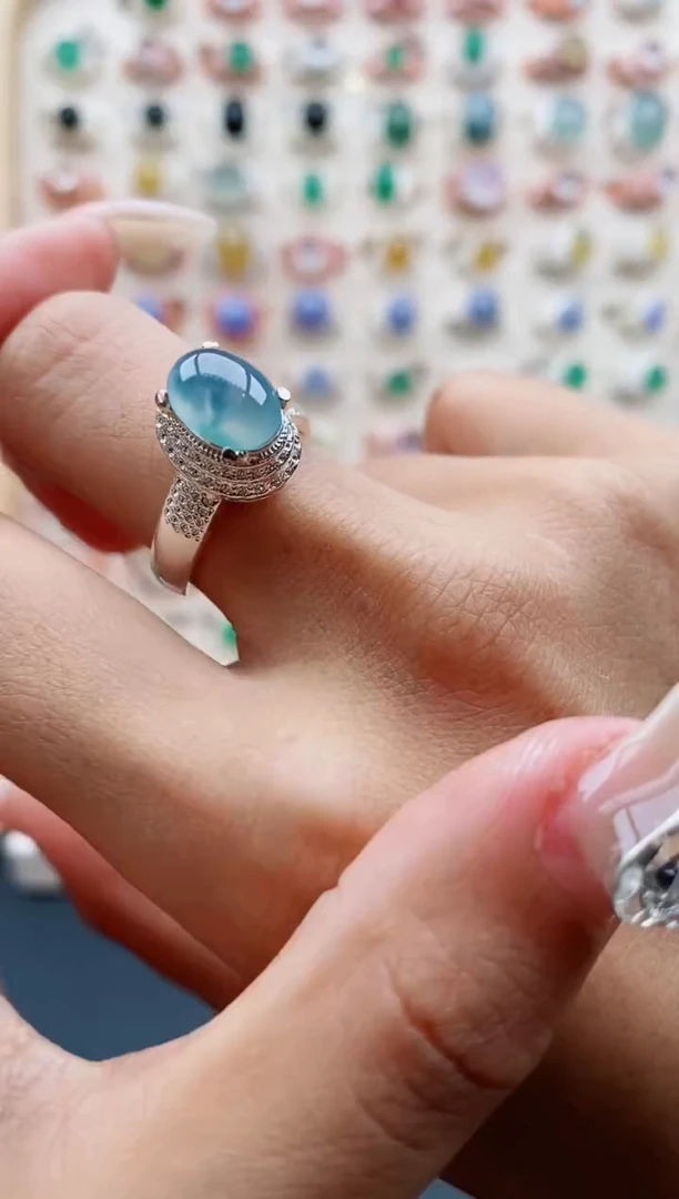 【闪购商品】翡翠戒指未镶嵌缅甸天然A货翡翠222  4+2