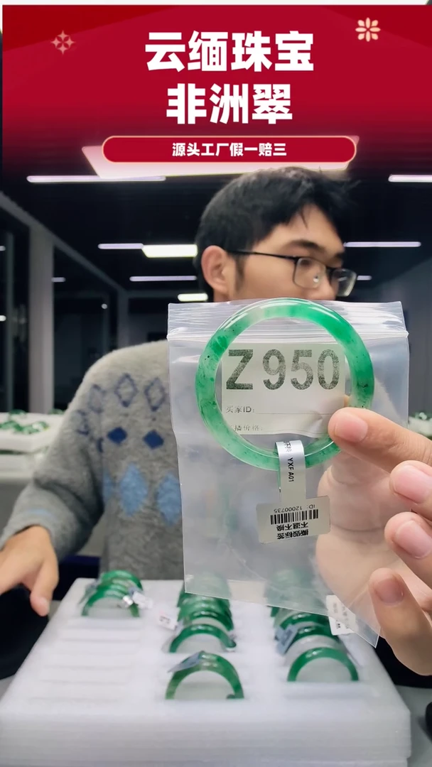 未镶嵌手镯石英质玉（非洲翠）54圈口Z950