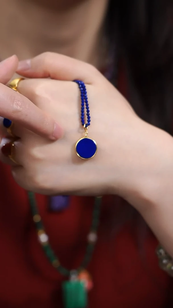 银S925镶嵌青金石吊坠(不含链)吊坠