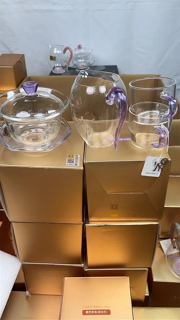 @@禅语盖碗浅紫色+怡然浅紫色+清禾对杯
