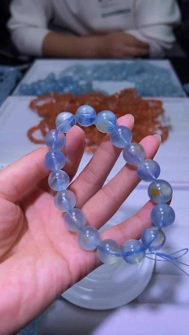 1海蓝宝石（处理）J022-13mm岛屿海蓝宝单圈-多样性发其一