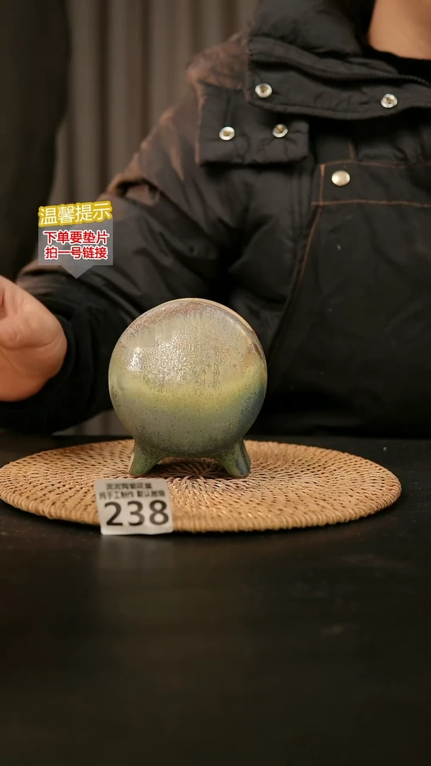 瓷片238鼓盆小号口6*4高10