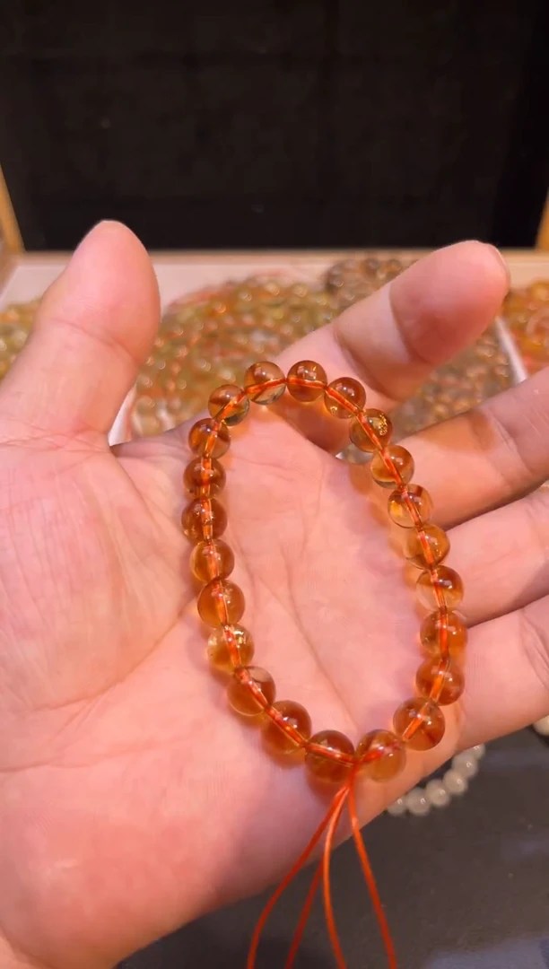 未镶嵌手串水晶SJ-479金红料黄水晶