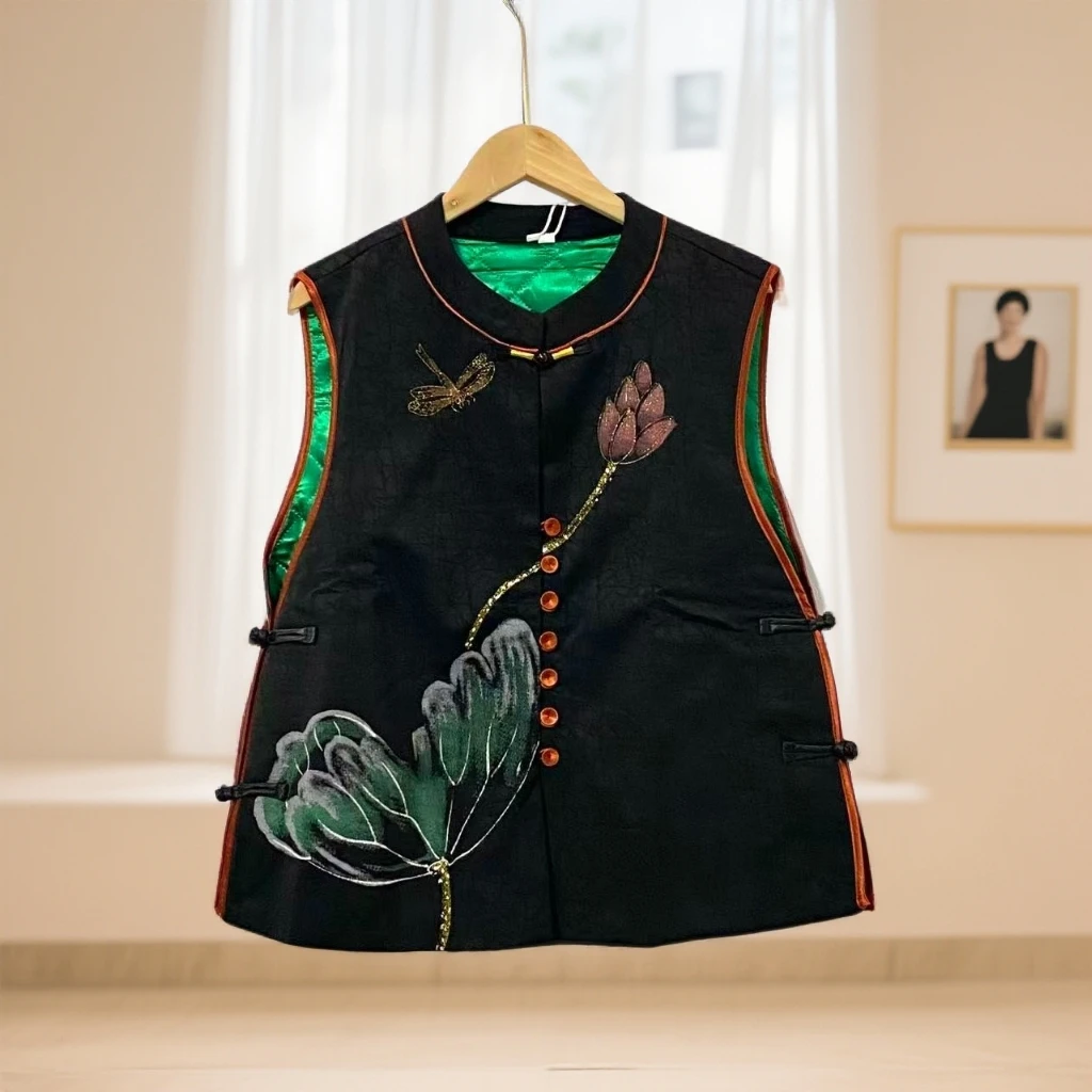 1652双面荷花上衣妈妈装高贵新款妈妈装洋气收腰过膝法式