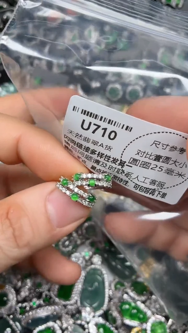 颈饰未镶嵌翡翠U710耳扣