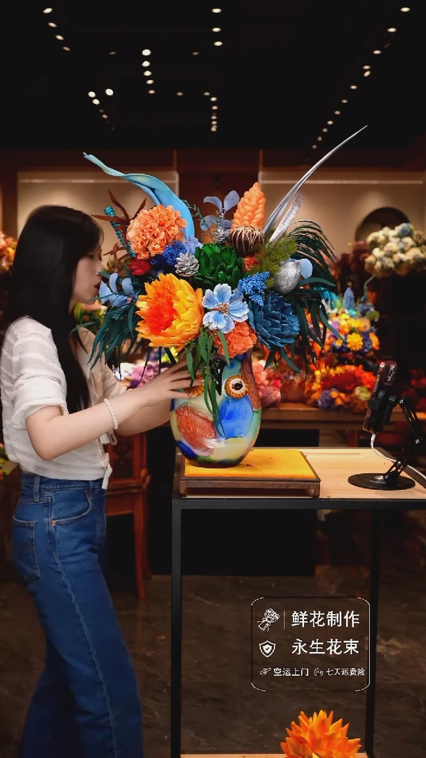 琉璃手工艺品手工花器花束空运包邮送货上门-以图片为准