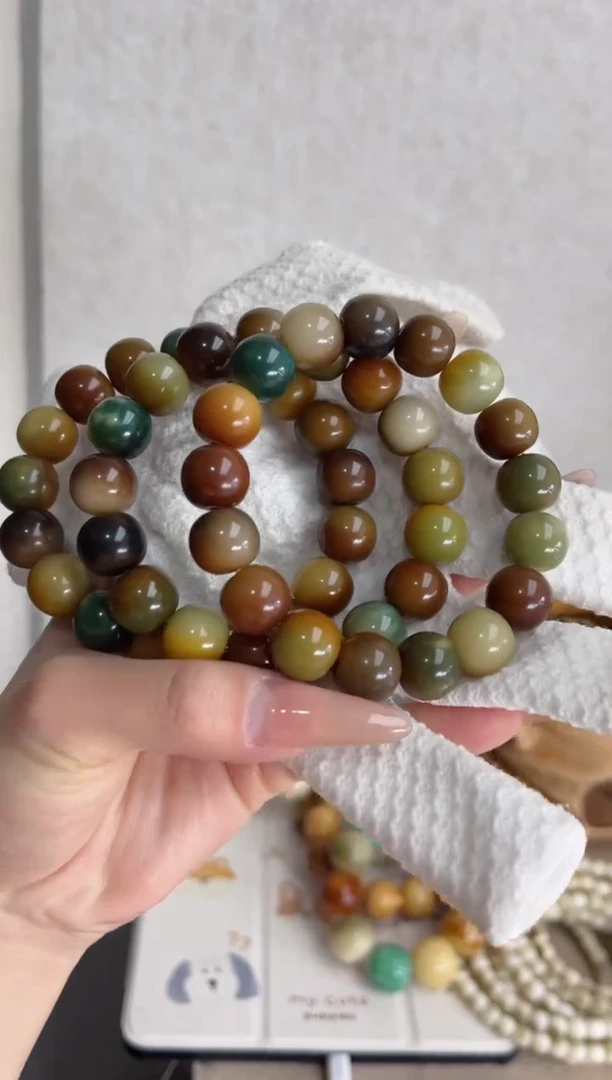 【闪购商品】菩提根/象牙果手串c61玉化稀有色苹果12*13随机