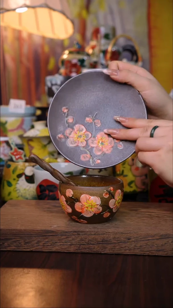 杯子陶泥垚手作 景德镇手工手绘陶瓷器物