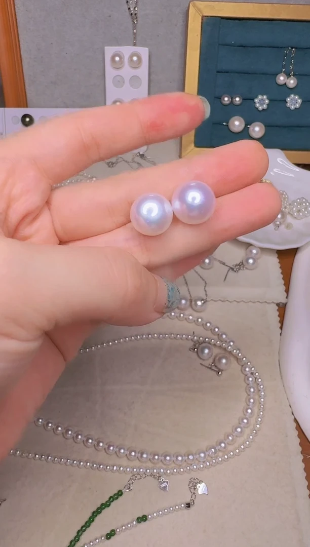 银S925镶嵌淡水珍珠耳饰曼*悠定向慢悠悠2单80