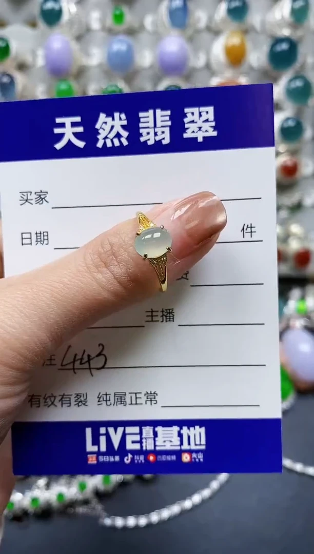 【闪购商品】翡翠戒指银S925镶嵌0443