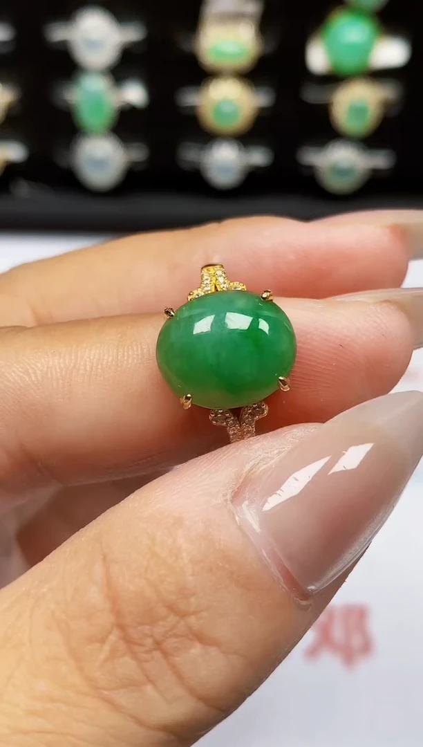 银S925镶嵌戒指翡翠1520