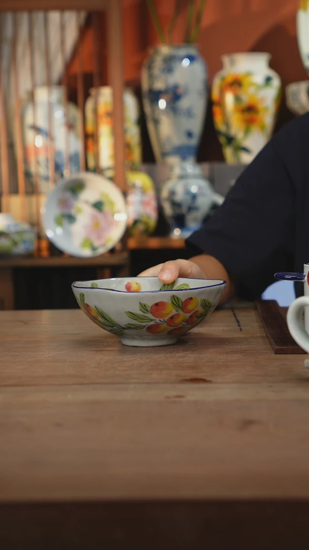 瓷片【简家甄选】景德镇设计师釉下手绘陶瓷餐具