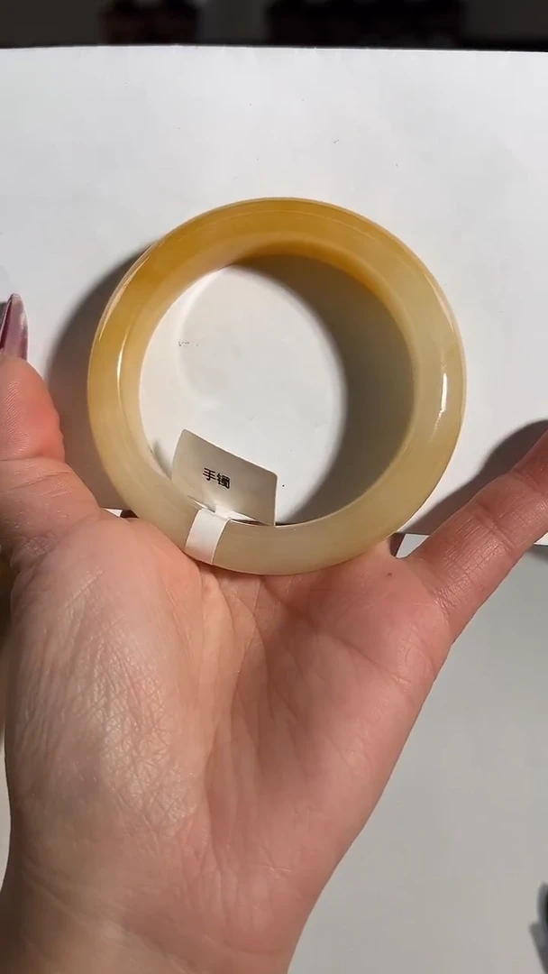 未镶嵌石英质玉（黄龙玉）手镯57圈口01