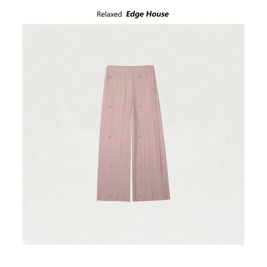 【呵呵家】夏日必备 三宅褶皱高j感显瘦气质褶皱前开叉休闲裤