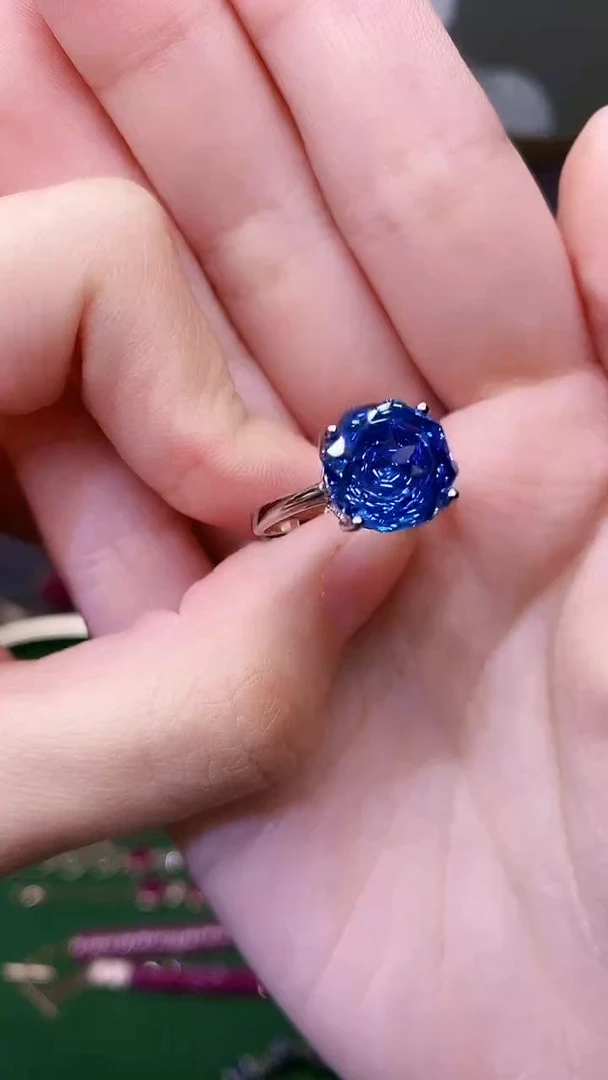 银S925镶嵌戒指托帕石65