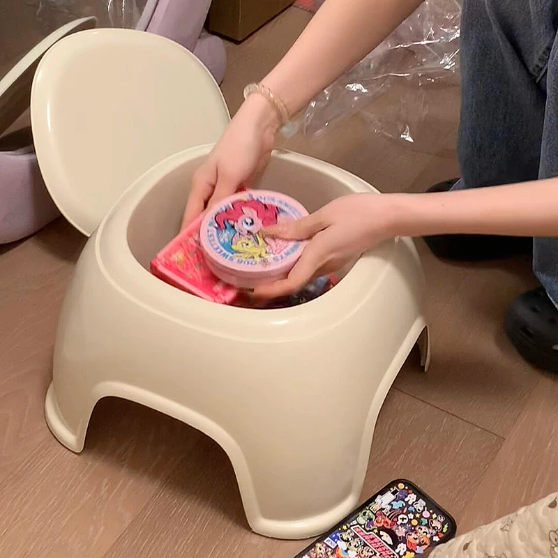 儿童收纳换鞋凳创意加厚防滑储物凳子多功能家用收纳小凳子矮凳