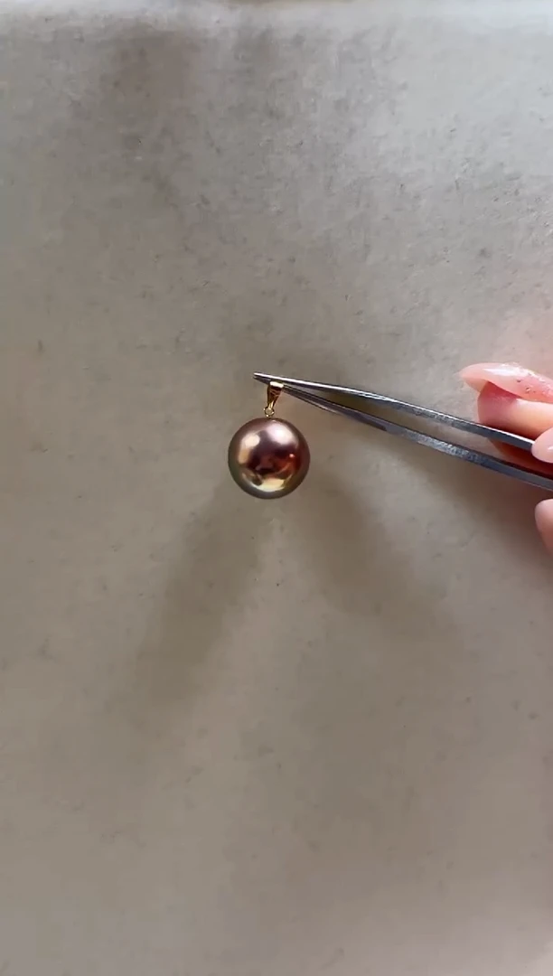 18K金镶嵌淡水珍珠DA 吊坠 XB045 12-13