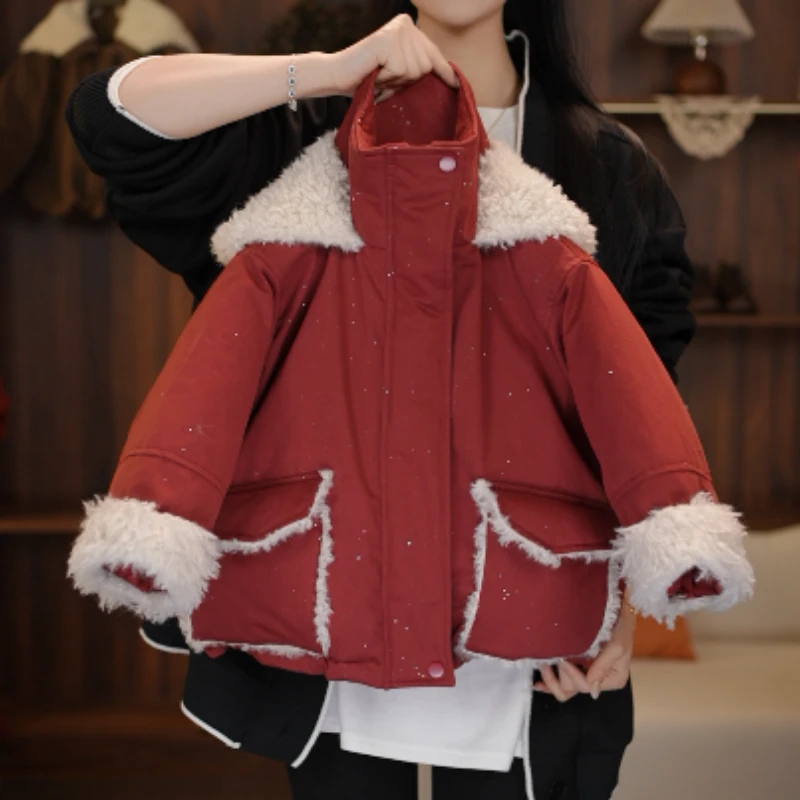 保暖2024年服冬季加绒冬款儿童外套加厚复古保暖韩版男童女童