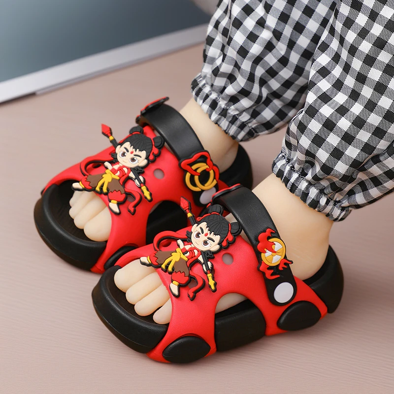 哪吒敖丙拖鞋儿童夏季卡通软底男孩外穿EVA防滑男童轻便女童小孩