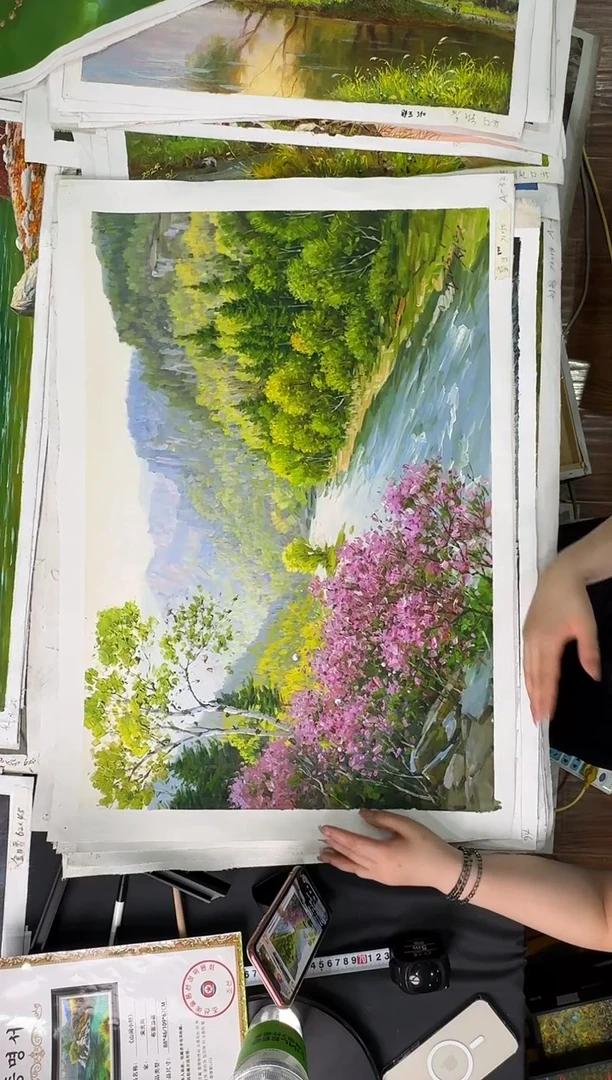 油画【原创·保真·带证书】朝鲜画家纯手绘油画--顺丰包邮--