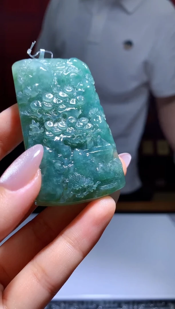 定制翡翠未镶嵌1088hm-毛货挂件25