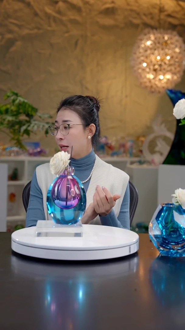 手工艺品琉璃金紫蓝双色设计款香薰瓶