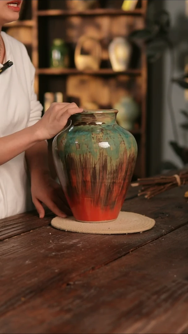 摆件24-330 陶瓷花器高26口径10