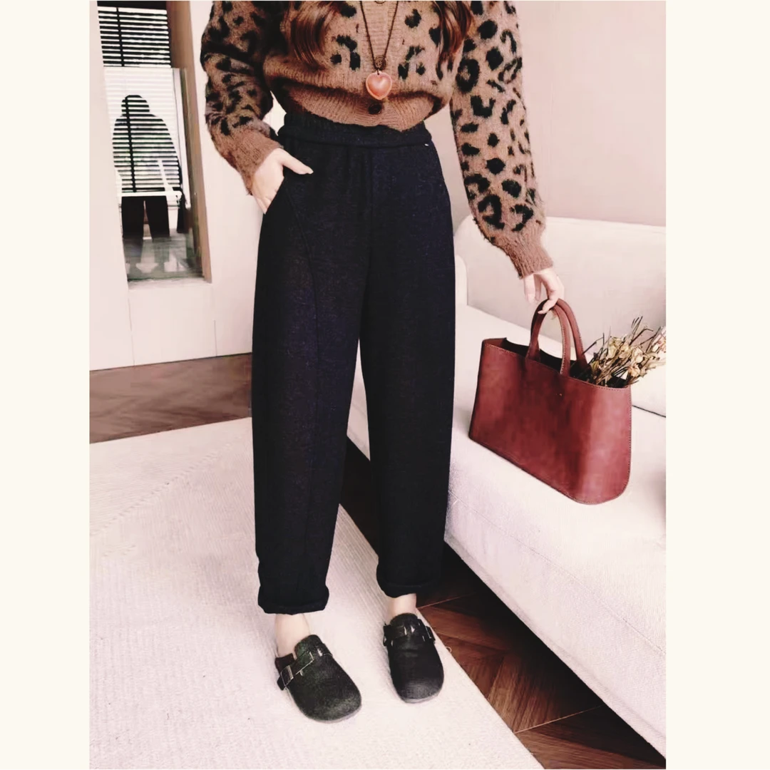 （柚子同款）AL冬款加绒加厚休闲奶奶裤2238