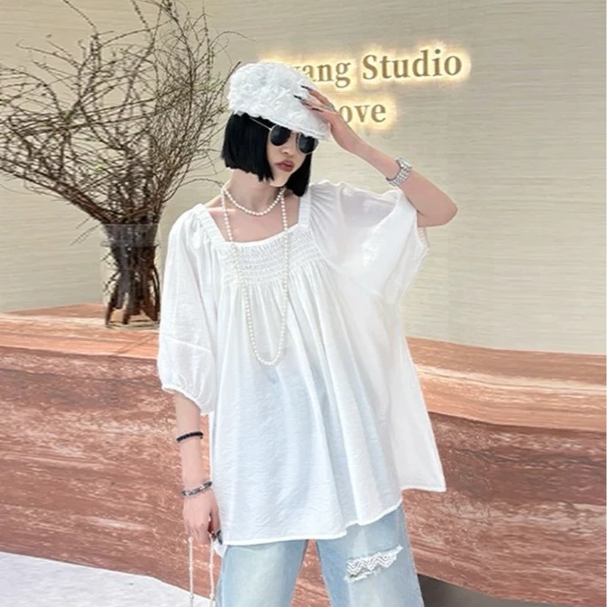 大码孕妇孕期穿搭新款夏装时尚方领短袖57253