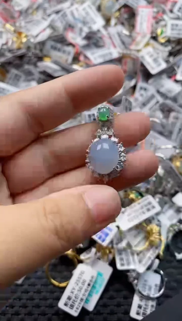 翡翠戒指银S925镶嵌888888  1