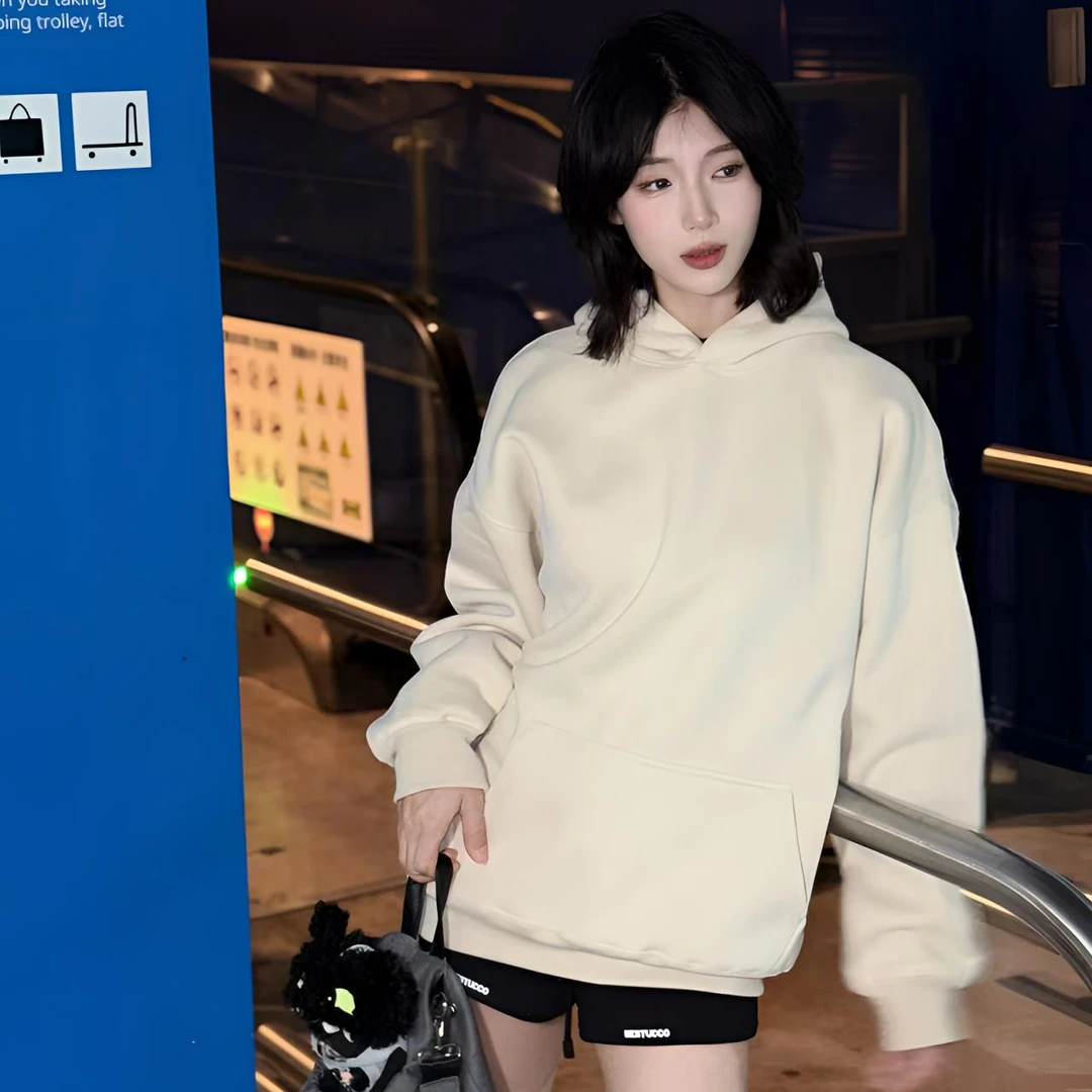 【Alcohol】ins慵懒风重磅420克连帽卫衣韩版宽松男女同款加厚外套