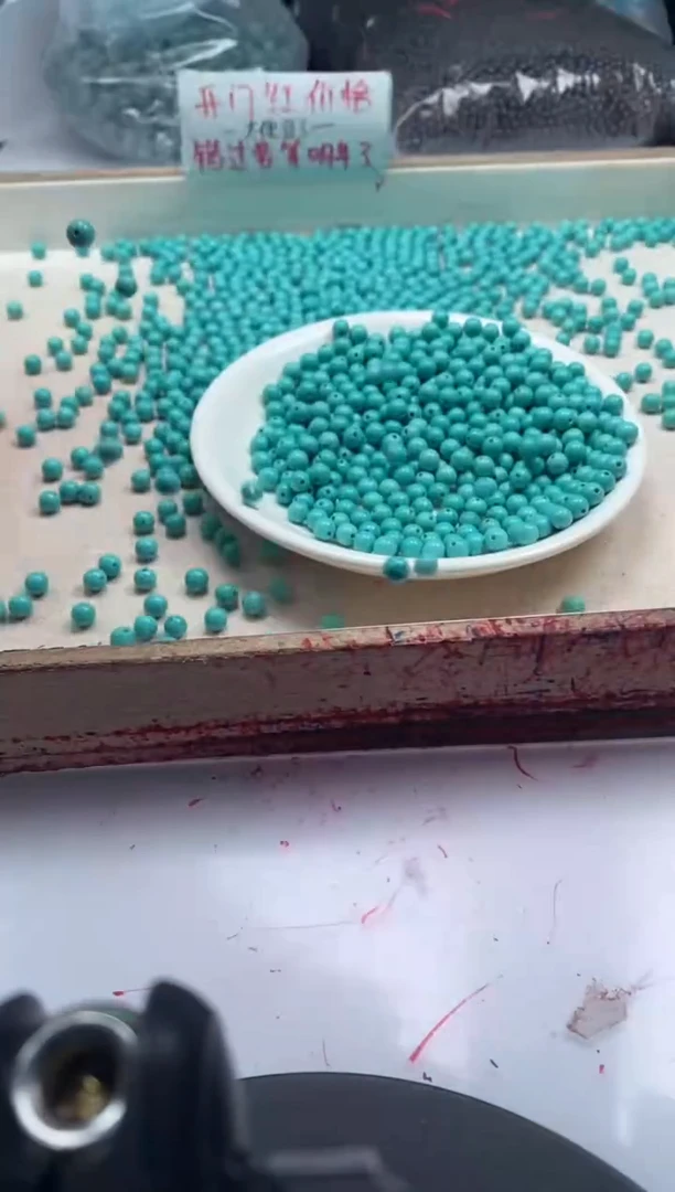 【闪购商品】玛瑙/玉髓颈饰未镶嵌w2400高瓷绿松5mm*30颗