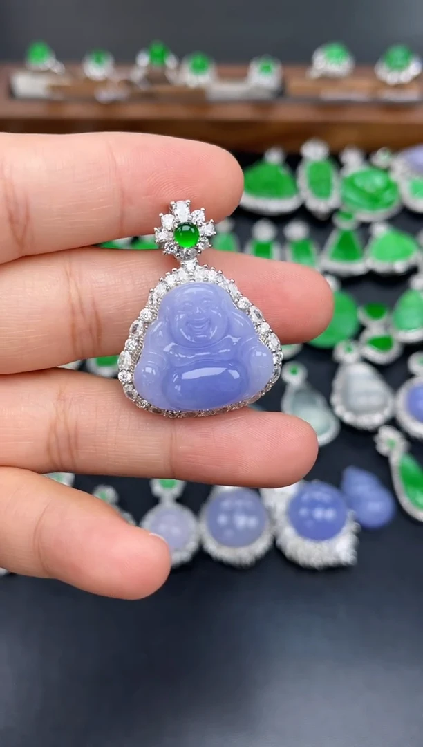 翡翠银S925镶嵌吊坠(不含链)多人