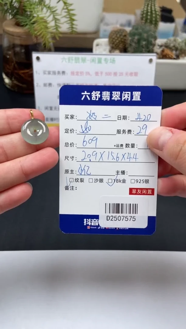 翡翠18K金镶嵌颈饰D2507575