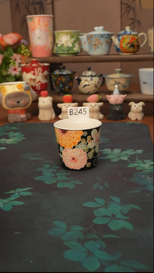 花满蹊   黑色猪口杯245