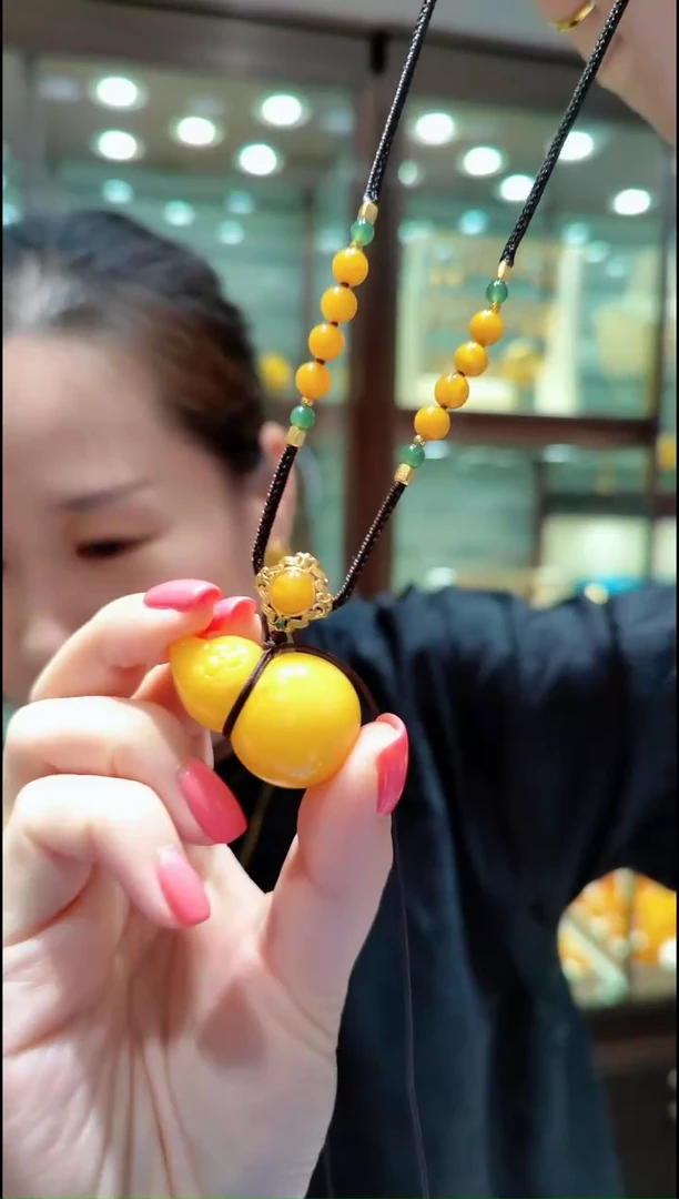 蜜蜡未镶嵌珠宝奇石﹣F662蜜蜡吊坠葫芦