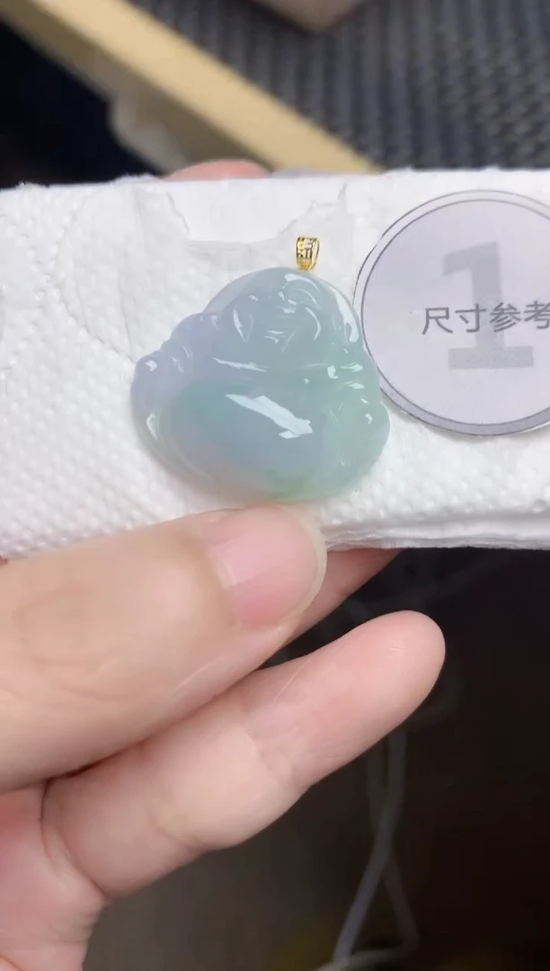 颈饰18K金镶嵌翡翠天然缅甸A货翡翠