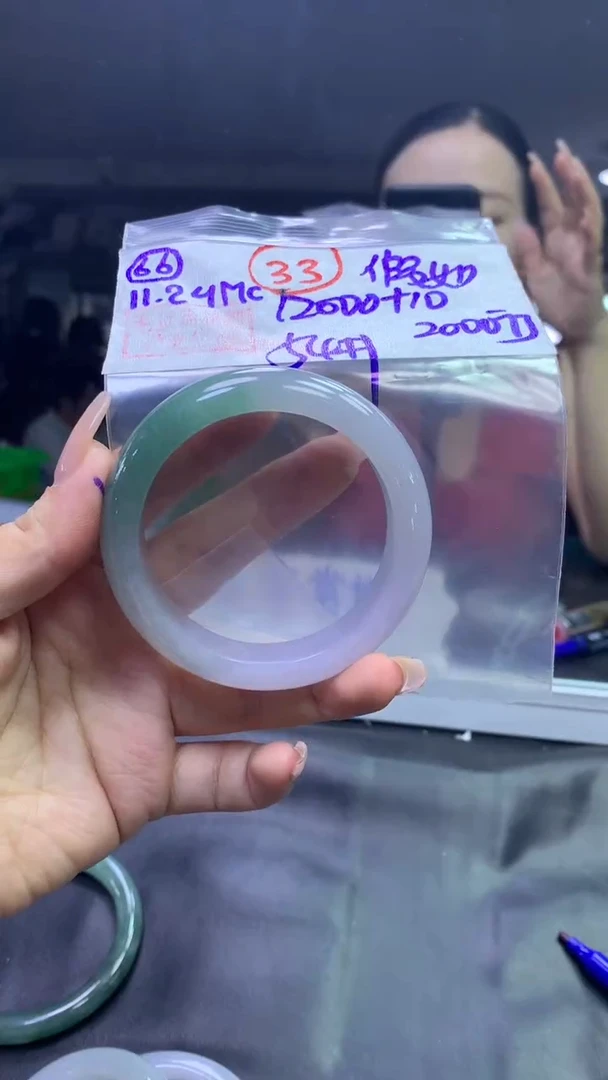 未镶嵌定制翡翠假*66手镯54+12000元+（定金）拍一发一