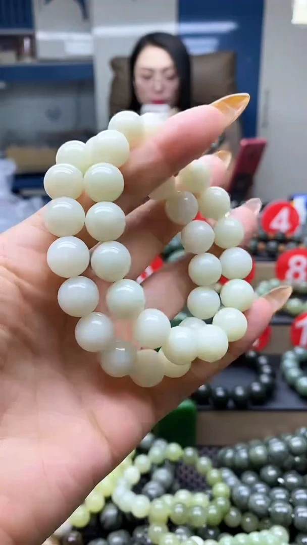 未镶嵌手串和田玉俄白12多样性发货拍一发一