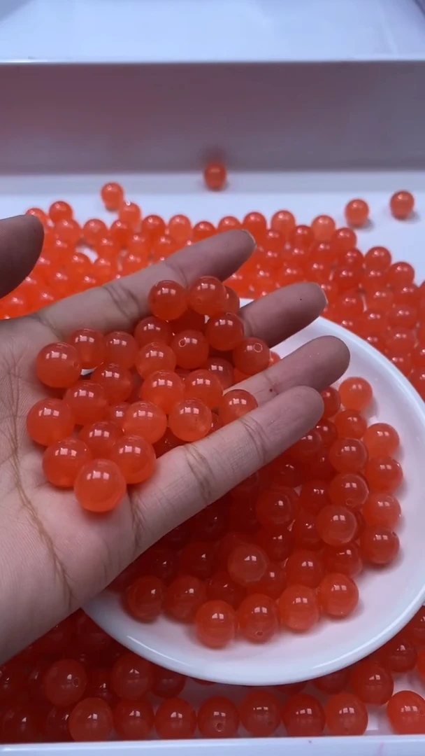 未镶嵌颈饰玛瑙/玉髓W1774-南红冰柿子红色10mm*10颗