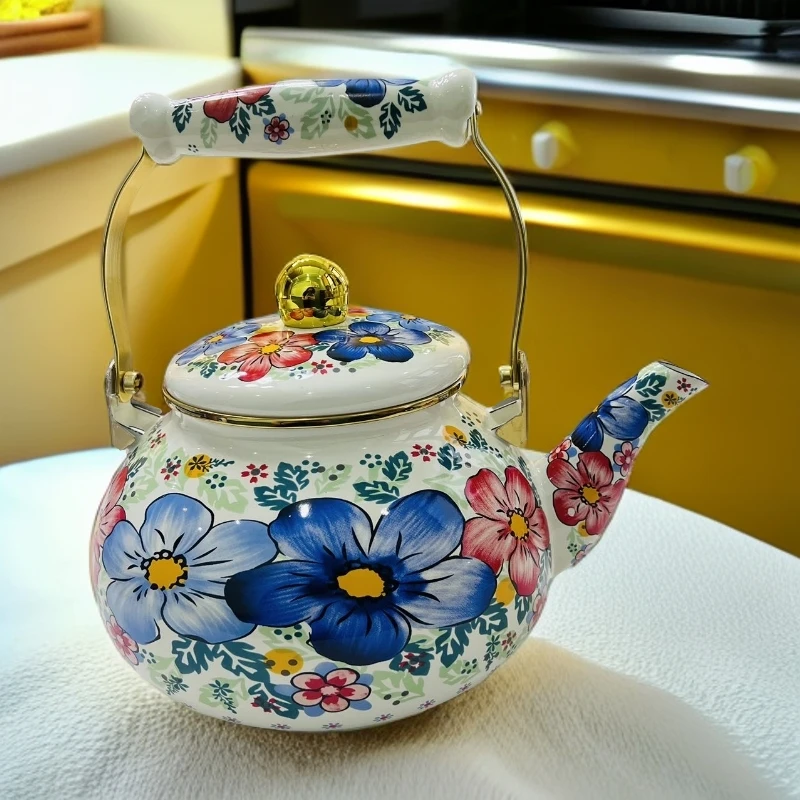 新疆包邮 【2.5L盛夏茶壶】 家用高档大容量描金带盖带过滤网