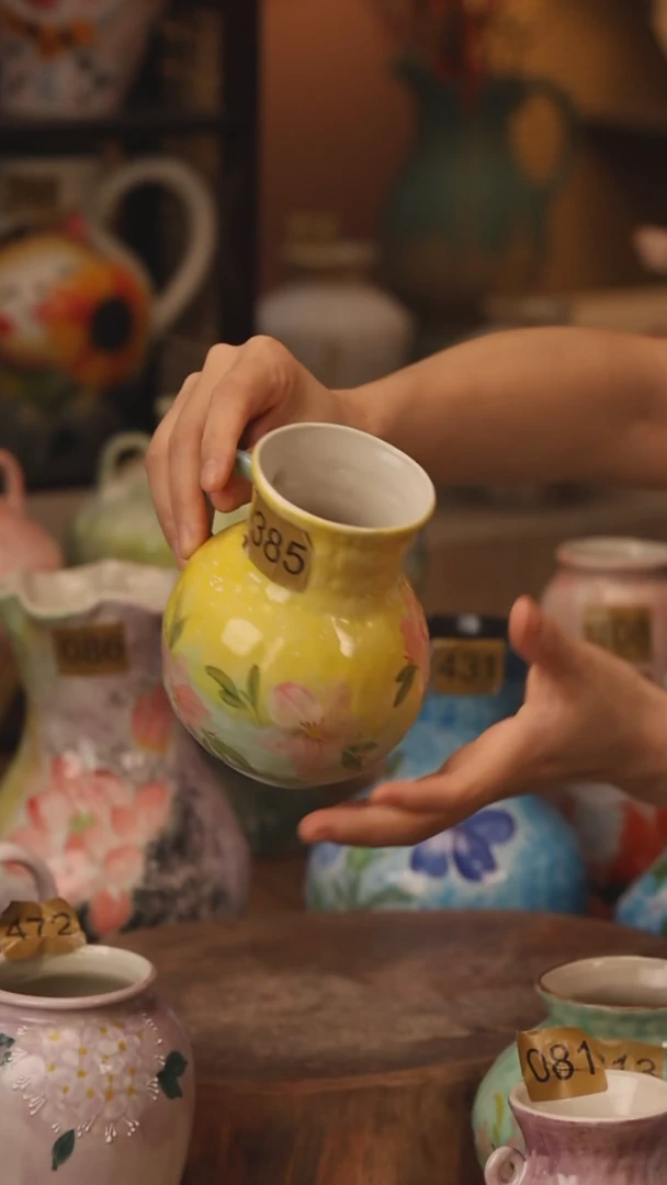 陶瓷385景德镇设计师手作花器摆件侘寂风