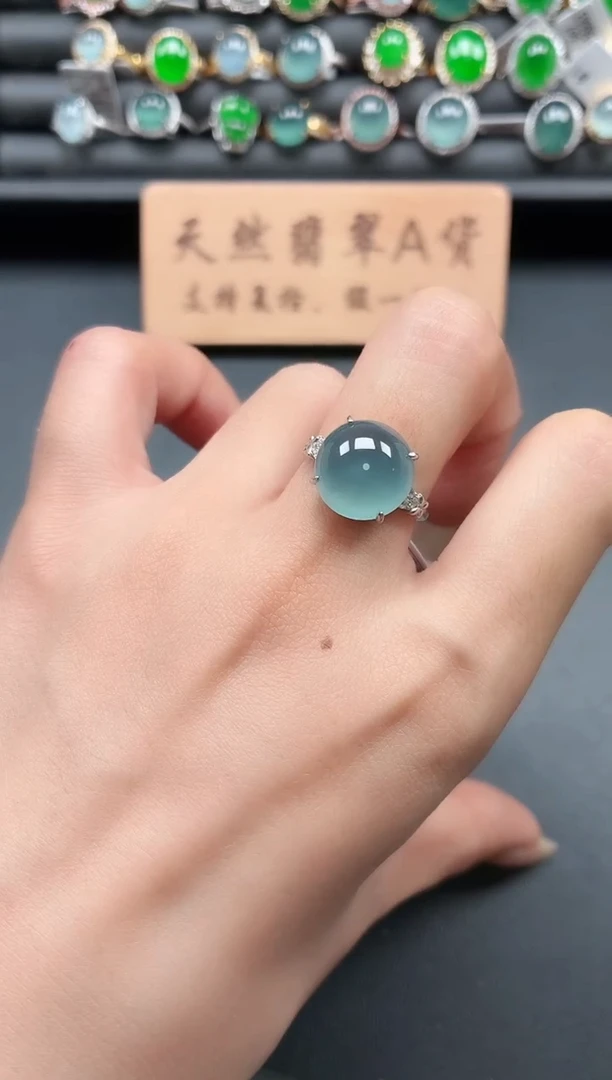 银S925镶嵌戒指翡翠111