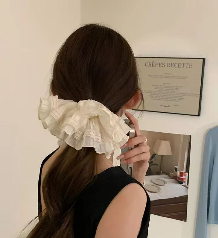 【按直播编号拍】发圈方巾蕾丝超大波点发圈大肠圈