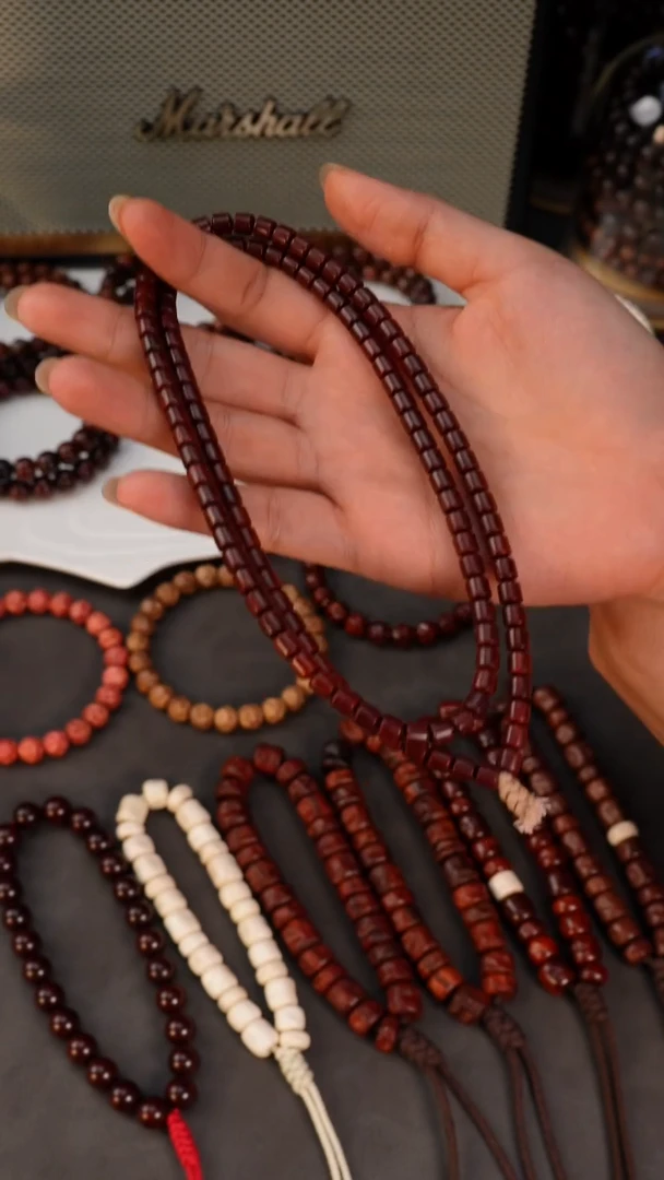 手串/手链小叶紫檀5*5.6小叶紫檀竹节多圈118颗